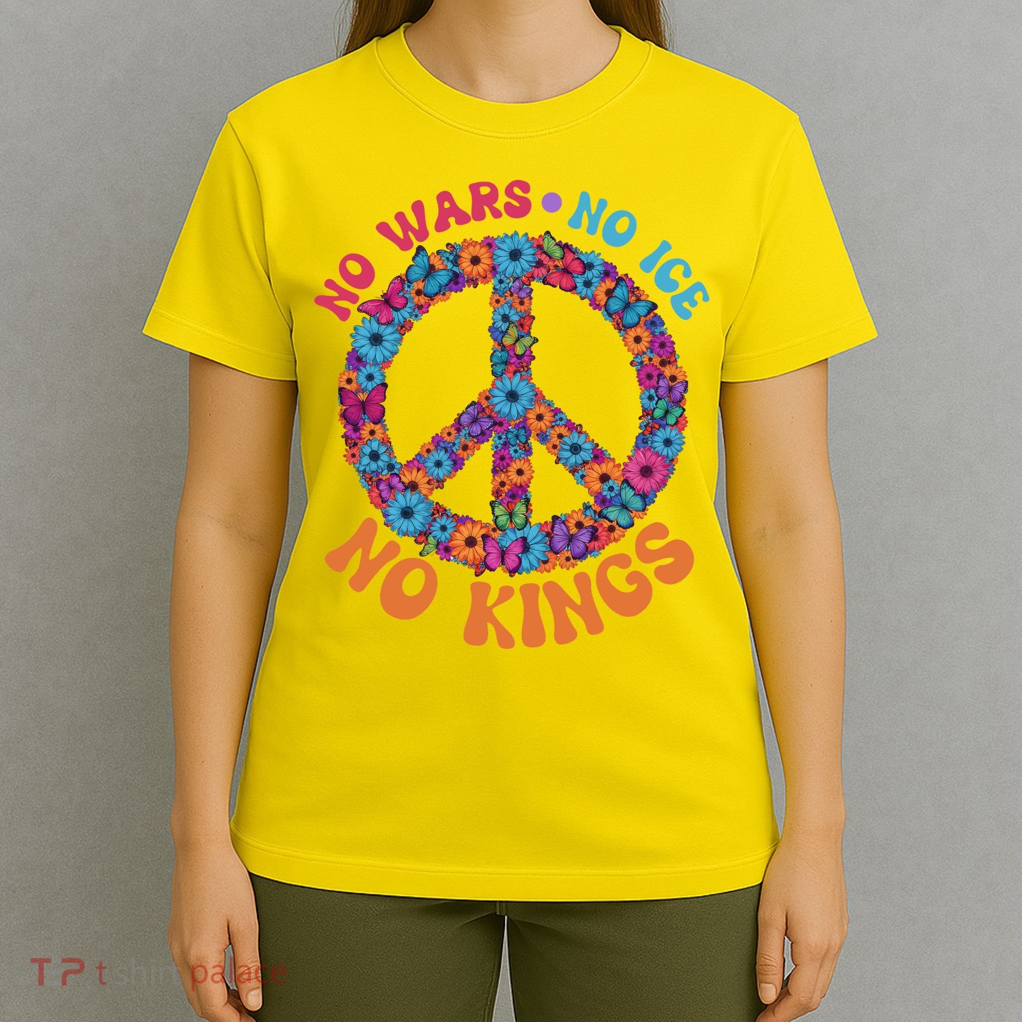 No Wars No Ice No Kings Boho Hippie Flower Peace Symbol T-Shirt