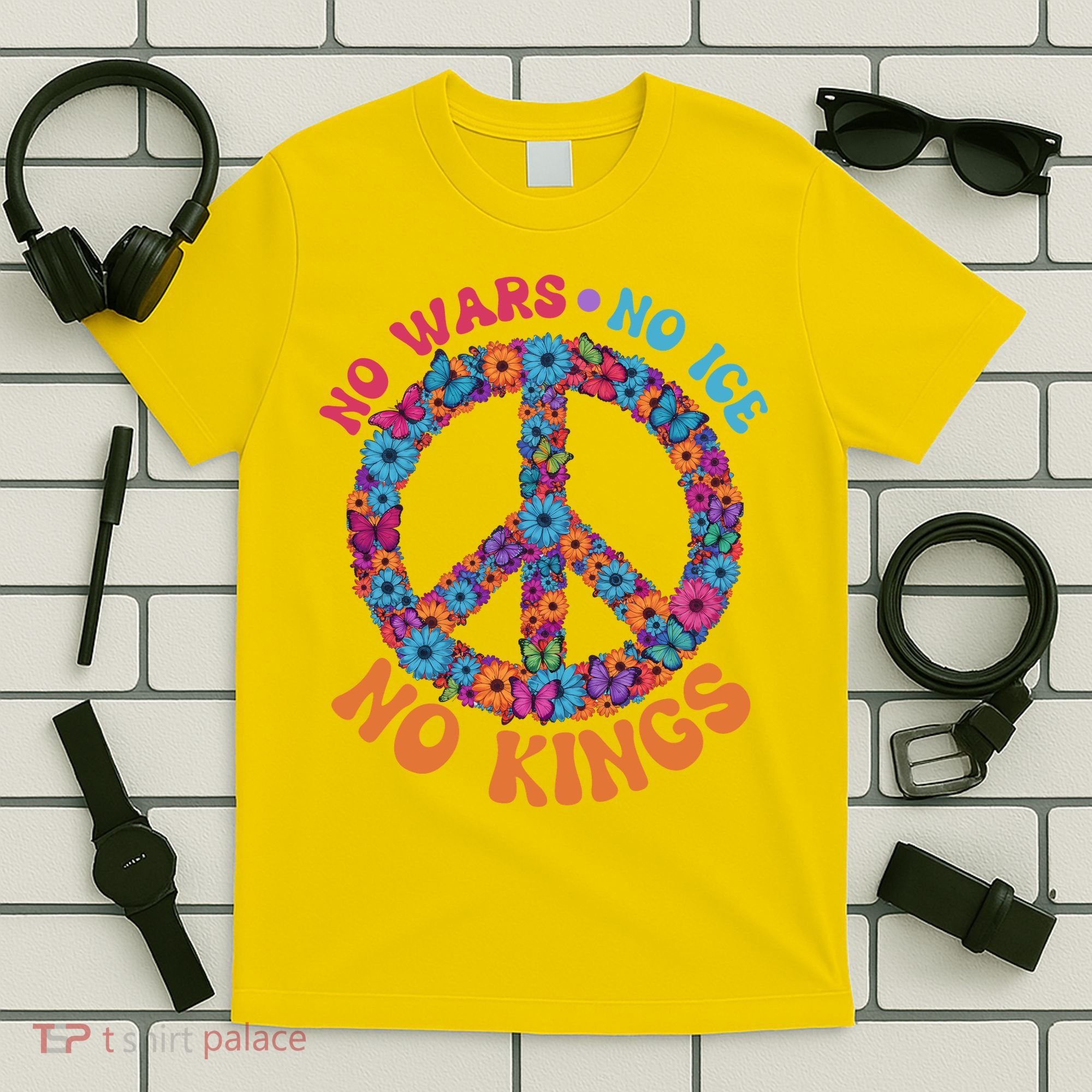 No Wars No Ice No Kings Boho Hippie Flower Peace Symbol T-Shirt