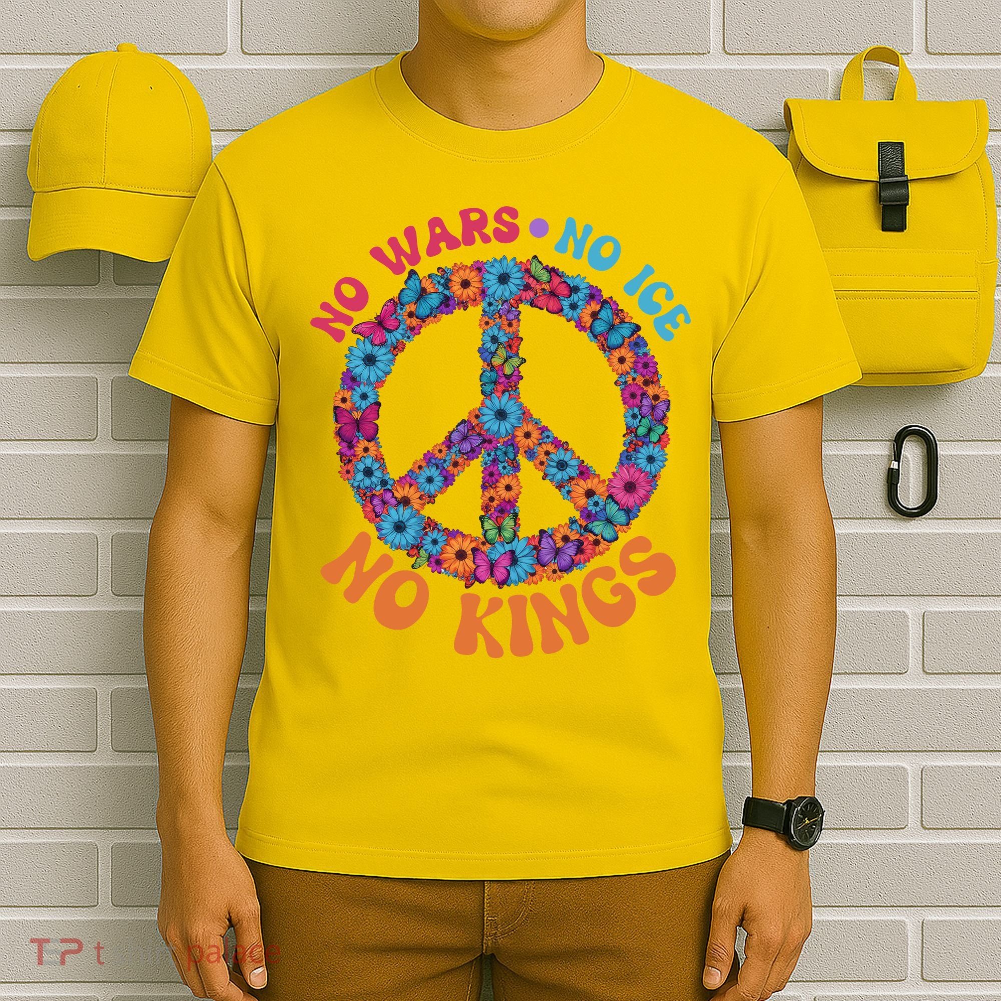 No Wars No Ice No Kings Boho Hippie Flower Peace Symbol T-Shirt