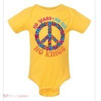 No Wars No Ice No Kings Boho Hippie Flower Peace Symbol Baby Bodysuit thumb 0