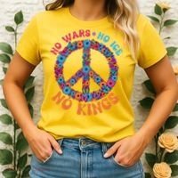No Wars No Ice No Kings Boho Hippie Flower Peace Symbol Women's T-Shirt thumb 2