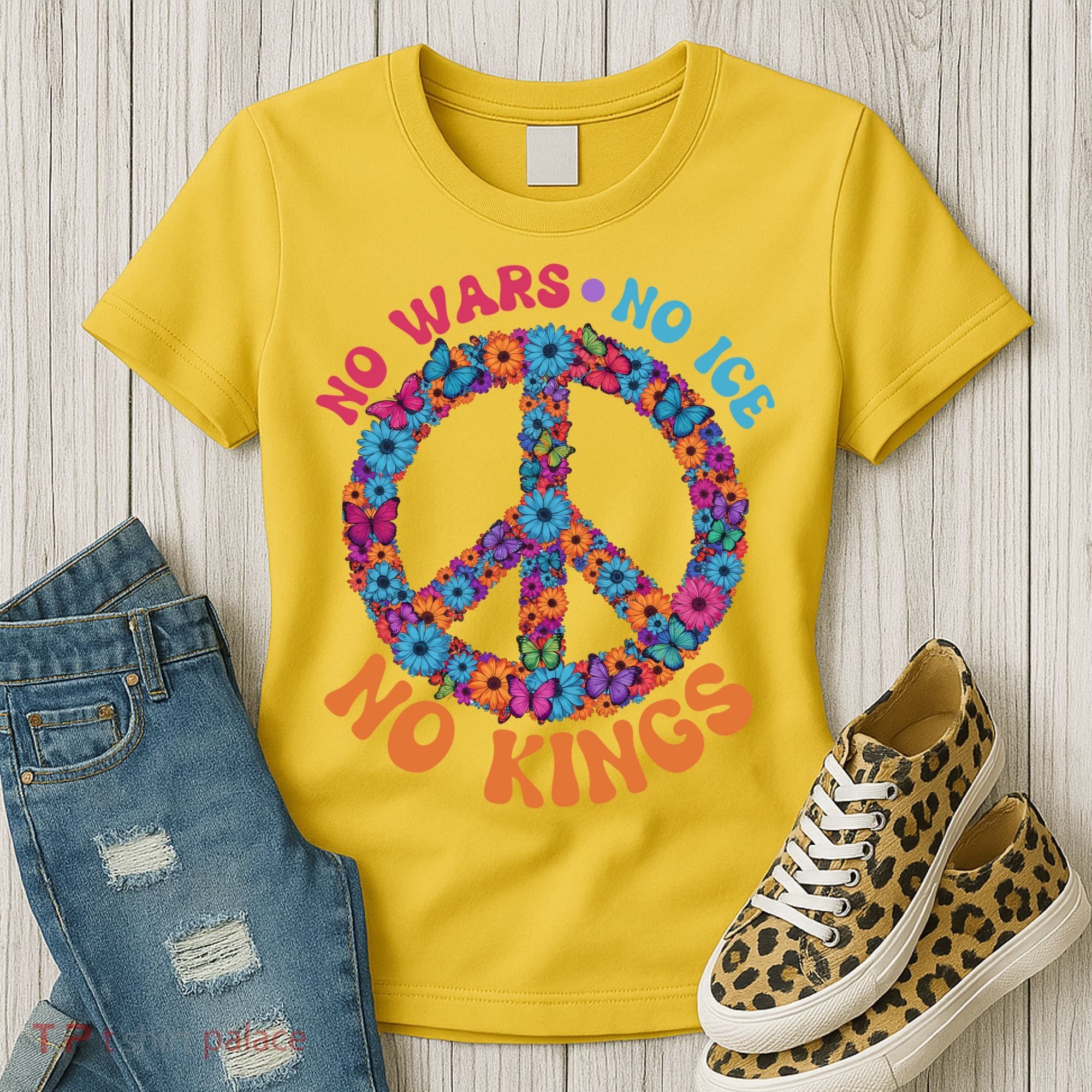 No Wars No Ice No Kings Boho Hippie Flower Peace Symbol Women's T-Shirt