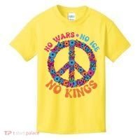 No Wars No Ice No Kings Boho Hippie Flower Peace Symbol Kids T-Shirt thumb 0