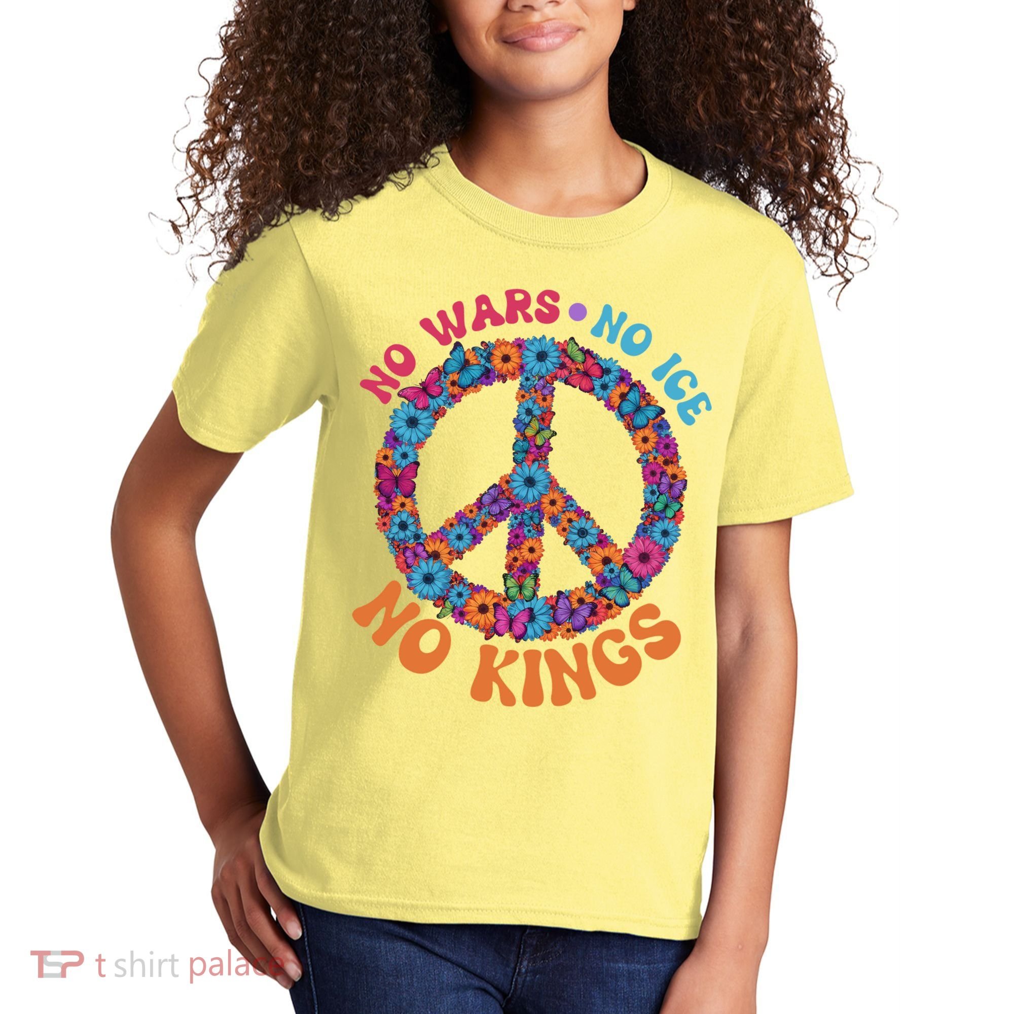 No Wars No Ice No Kings Boho Hippie Flower Peace Symbol Kids T-Shirt