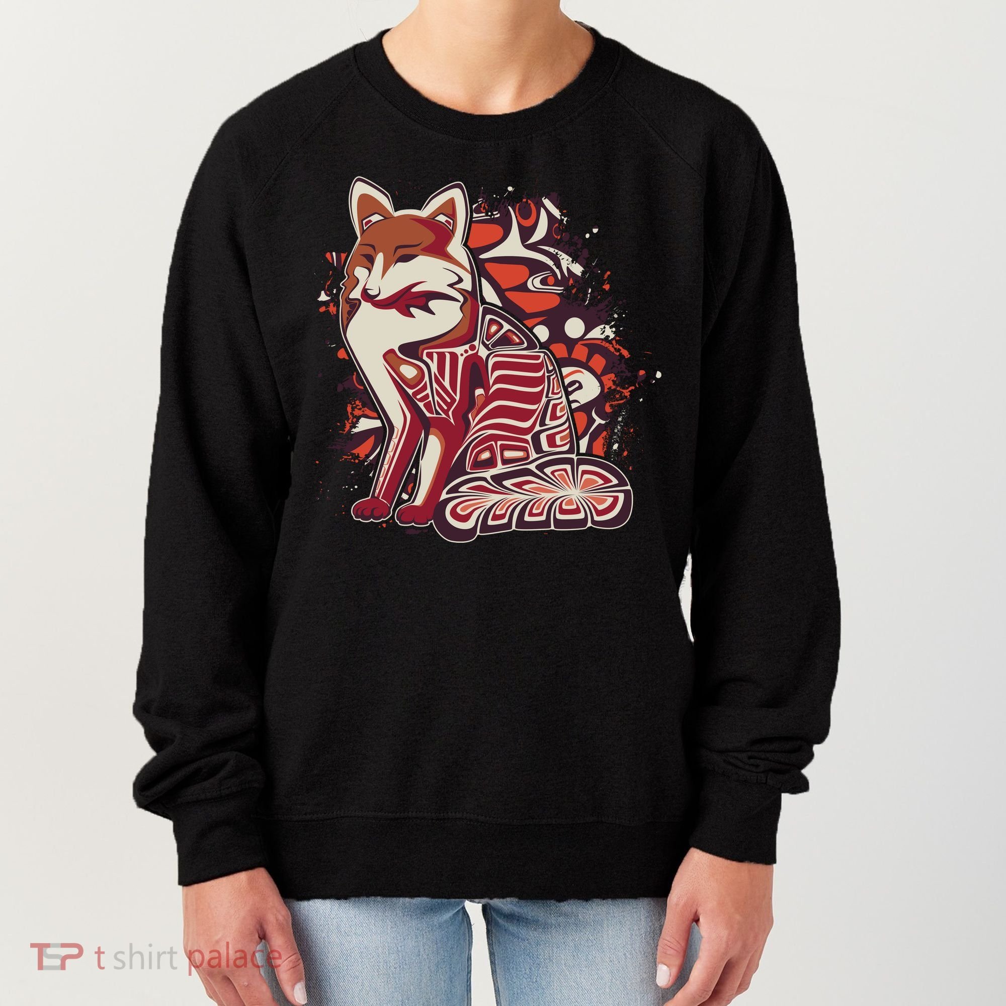 North West Native American Fox Pattern Women's Sweatshirt