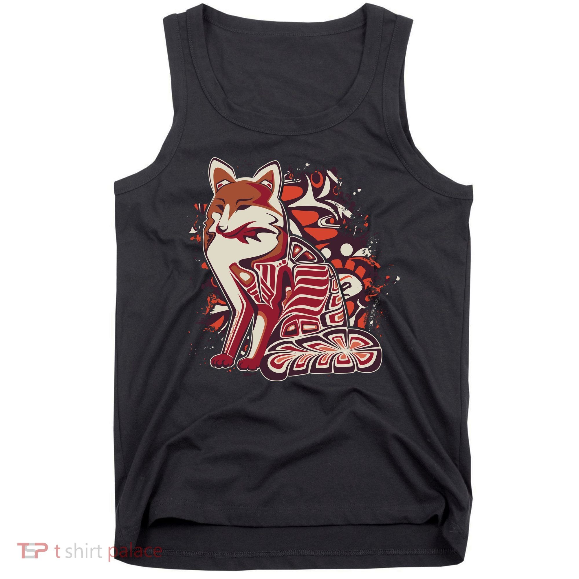 North West Native American Fox Pattern Tank Top
