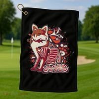 North West Native American Fox Pattern Golf Towel thumb 1