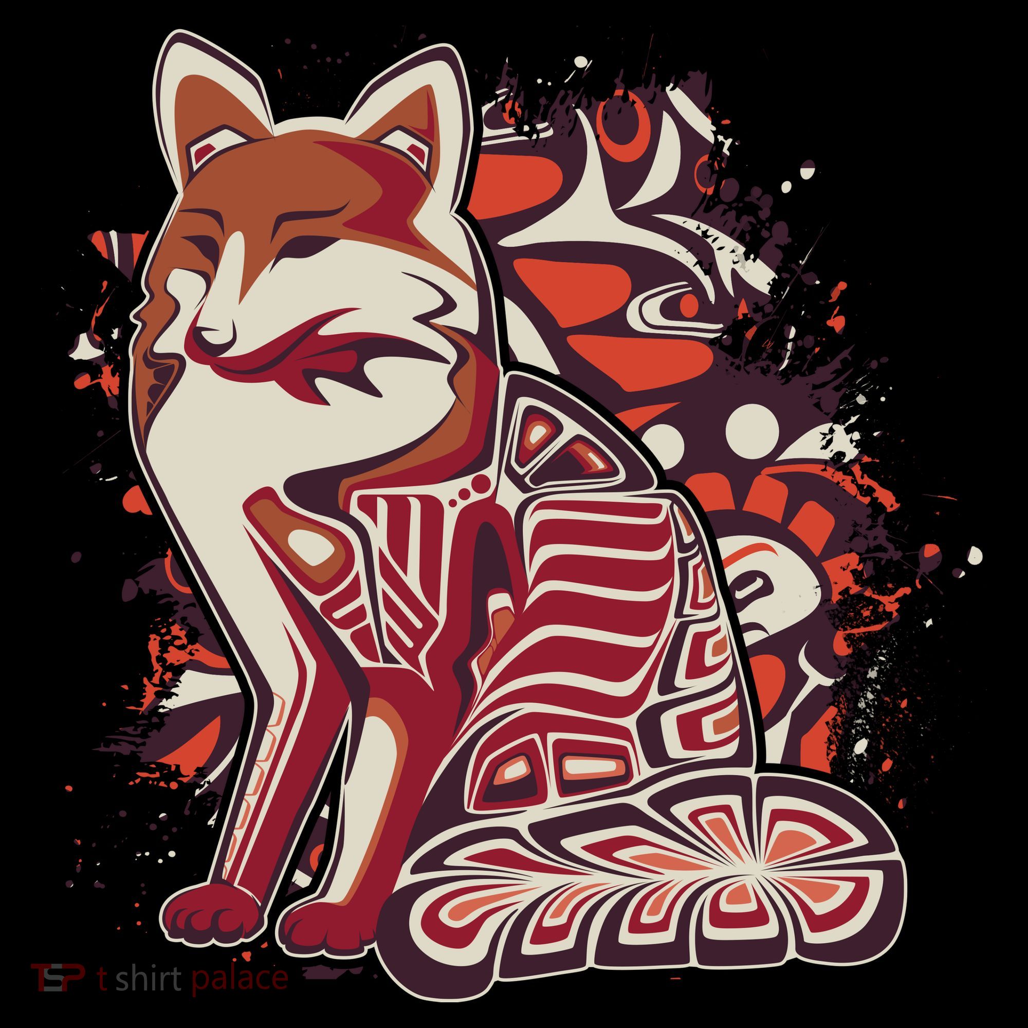North West Native American Fox Pattern Tote Bag