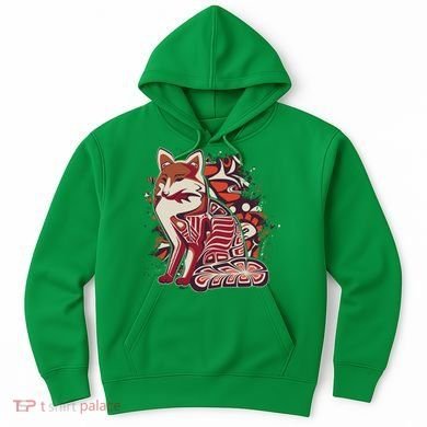 North West Native American Fox Pattern Hoodie