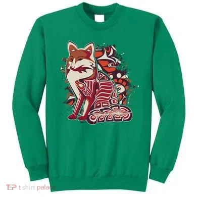 North West Native American Fox Pattern Sweatshirt