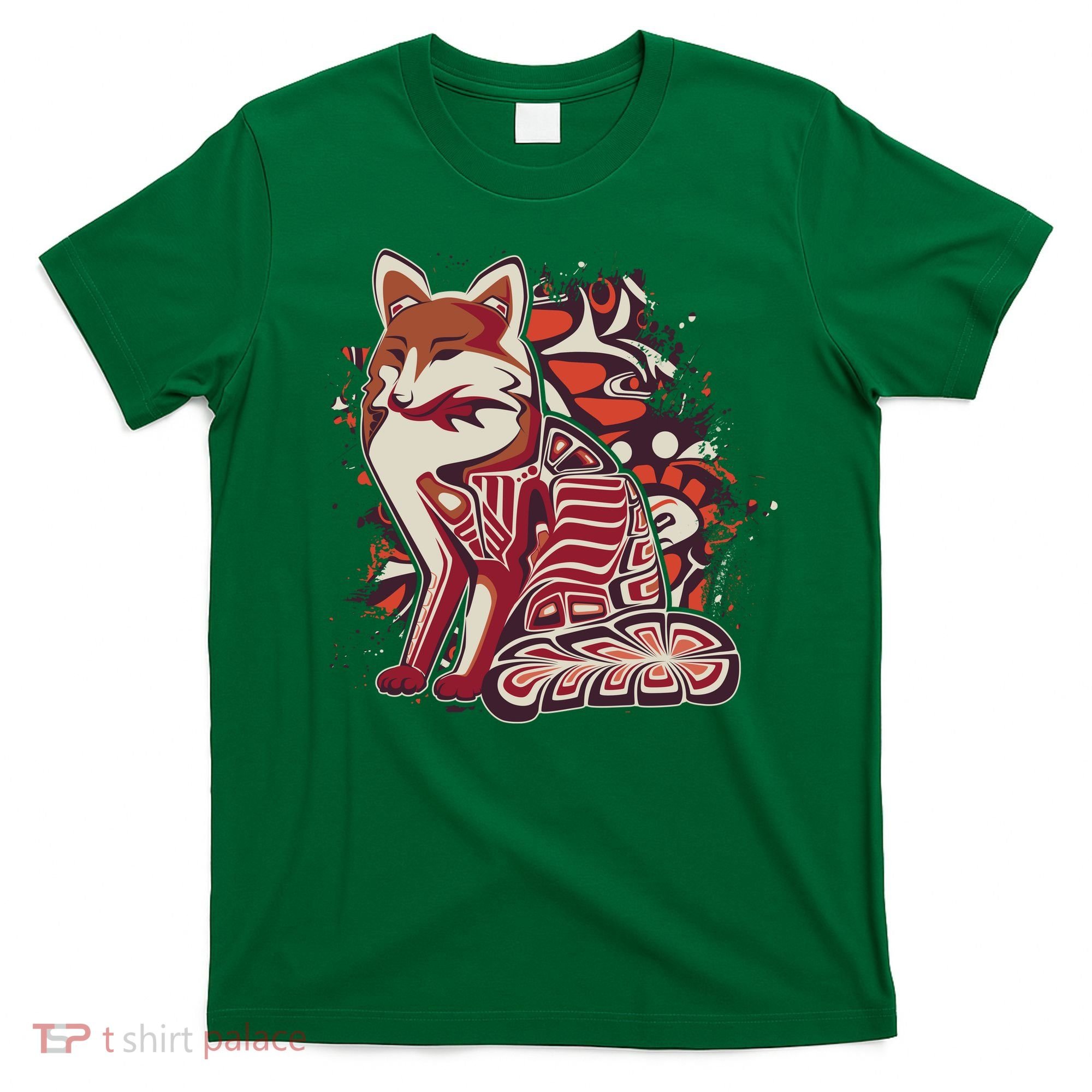 North West Native American Fox Pattern T-Shirt