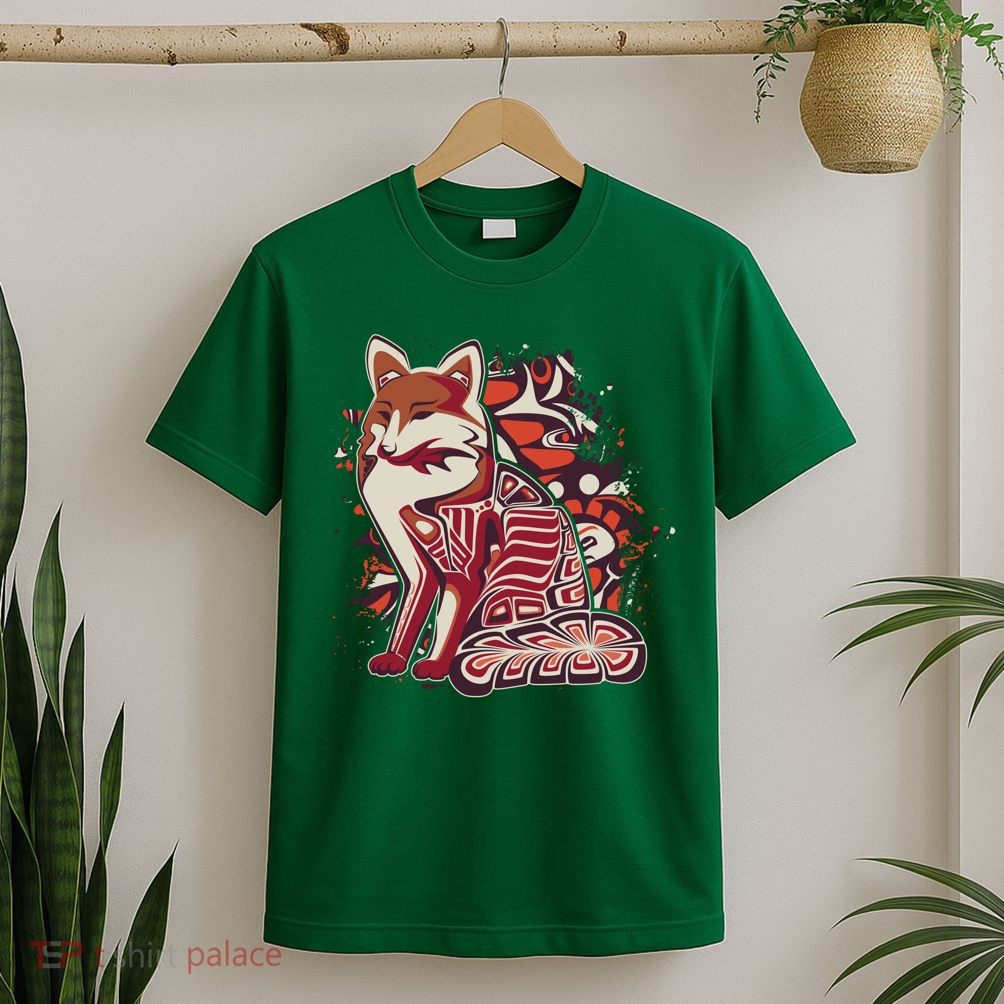 North West Native American Fox Pattern T-Shirt