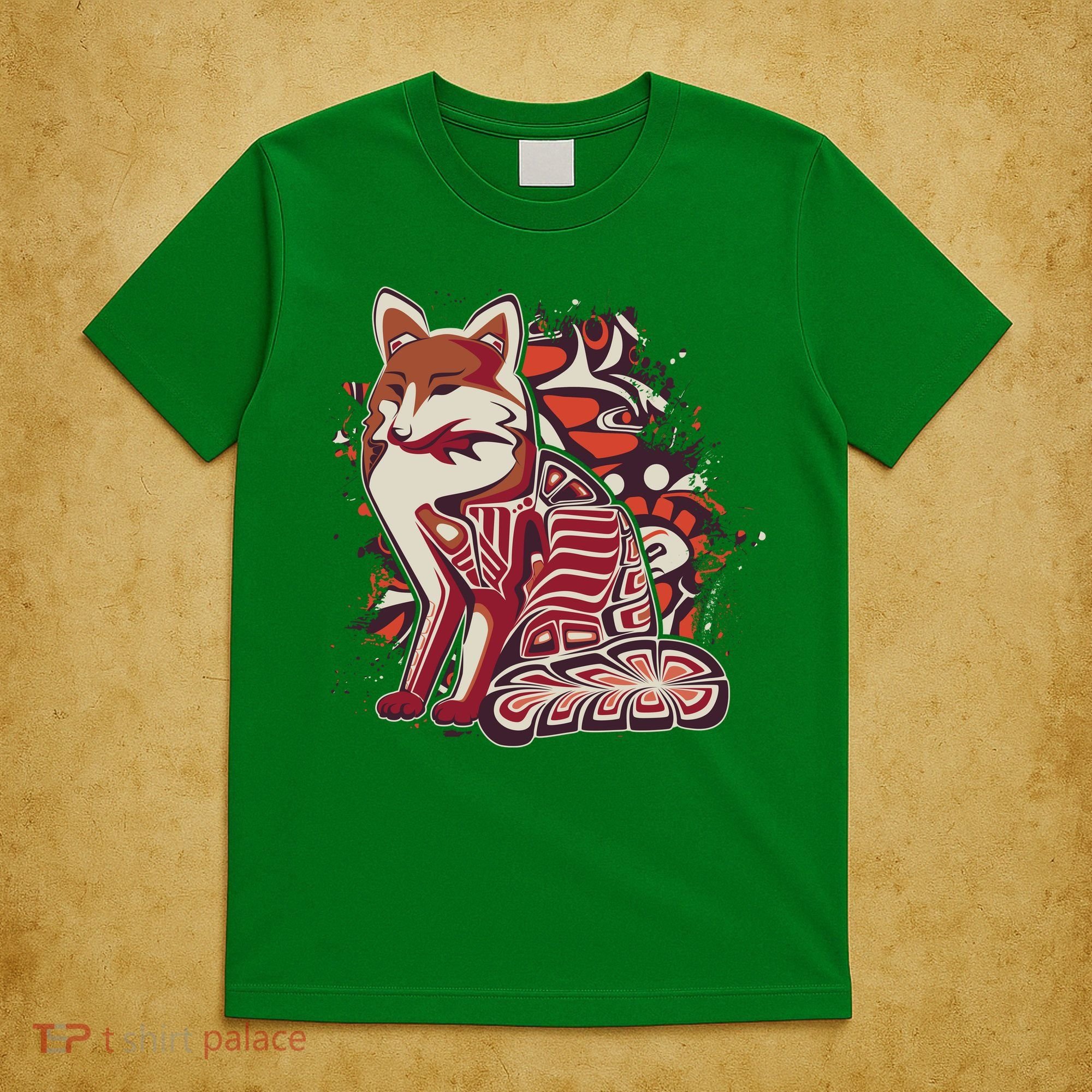 North West Native American Fox Pattern T-Shirt