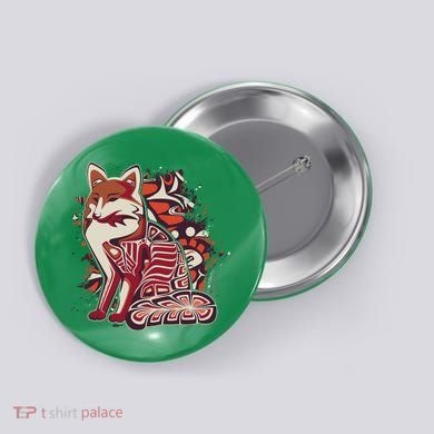 North West Native American Fox Pattern Button