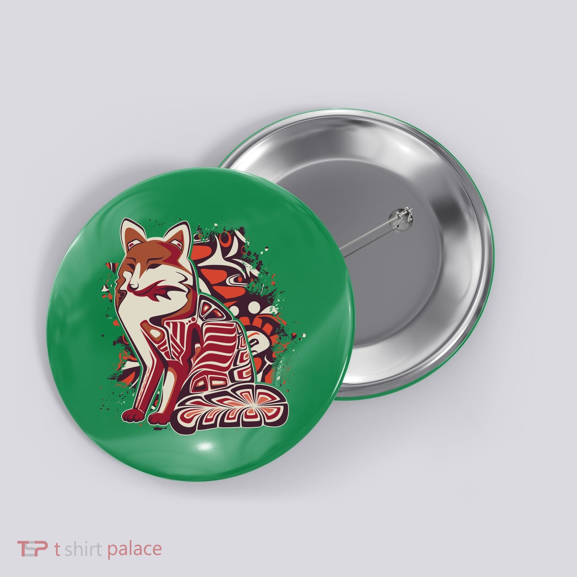 North West Native American Fox Pattern Button