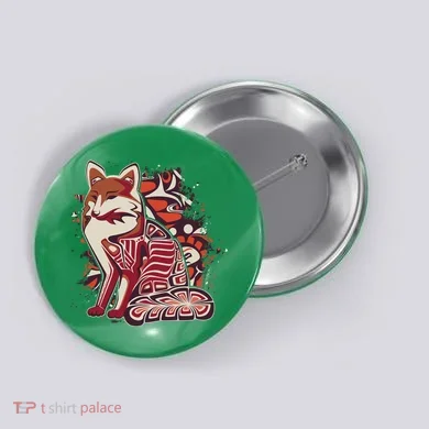 North West Native American Fox Pattern Button