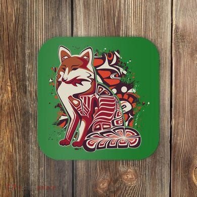 North West Native American Fox Pattern Coaster