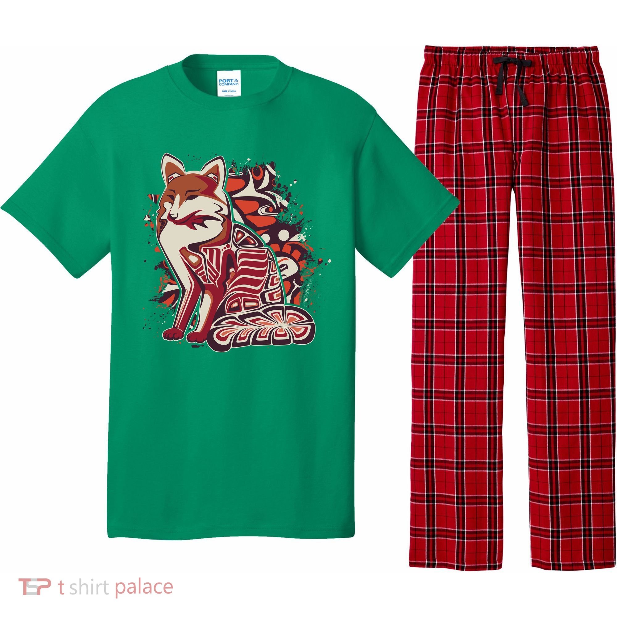 North West Native American Fox Pattern Pajama Set