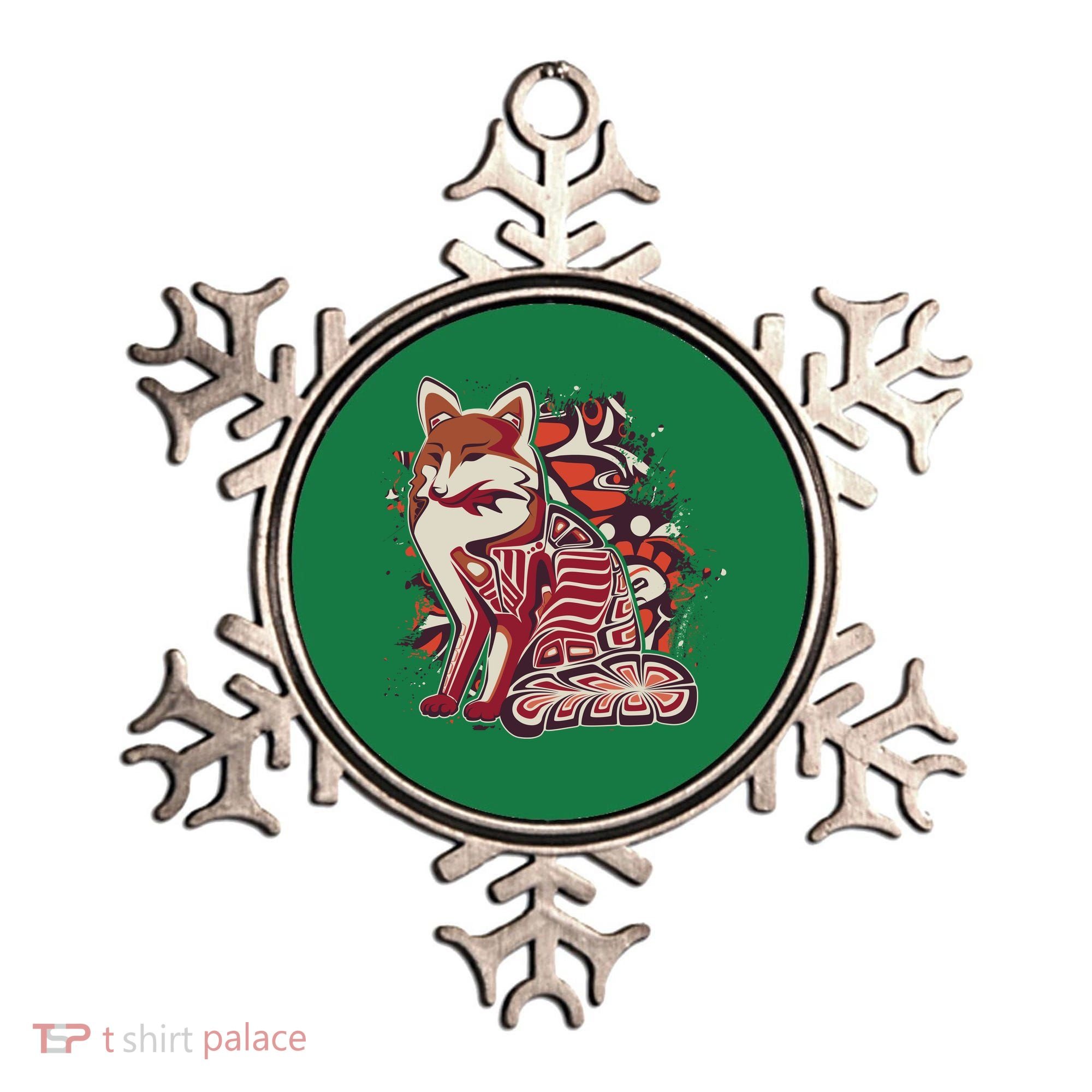 North West Native American Fox Pattern Ornament
