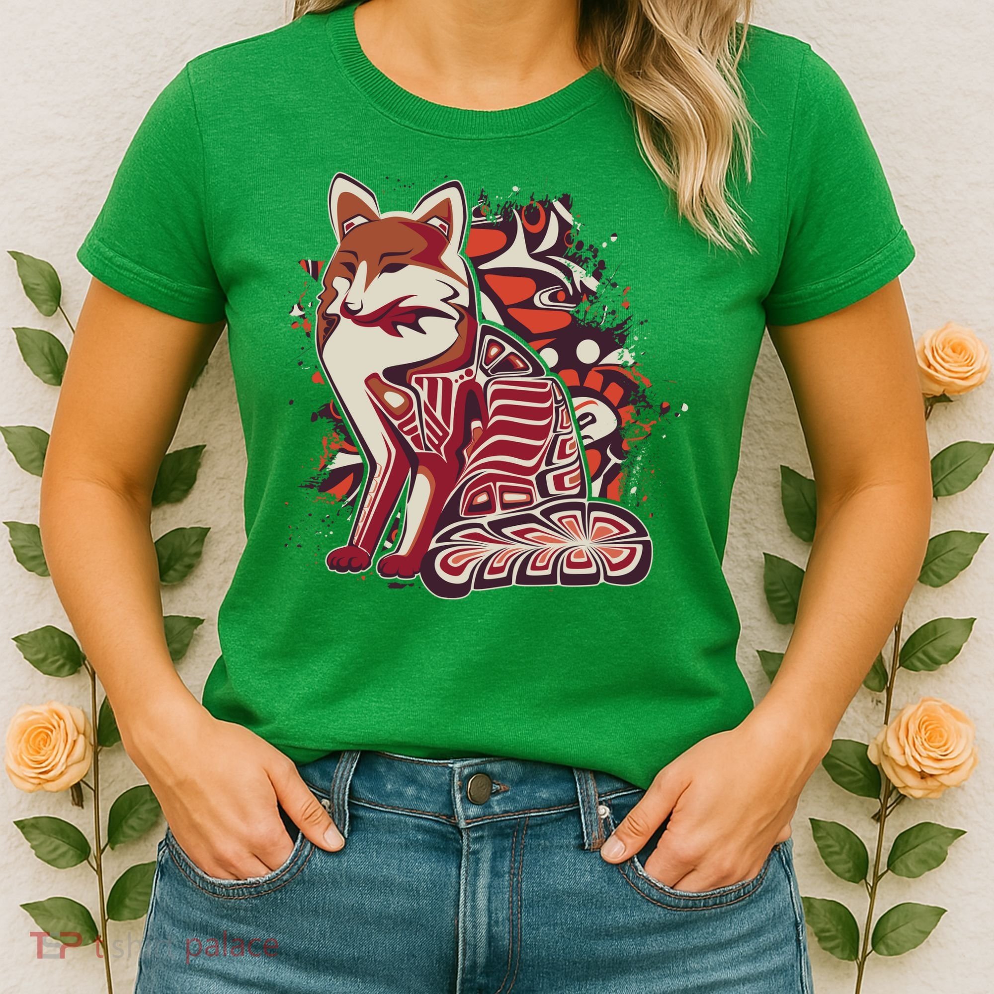 North West Native American Fox Pattern Women's T-Shirt