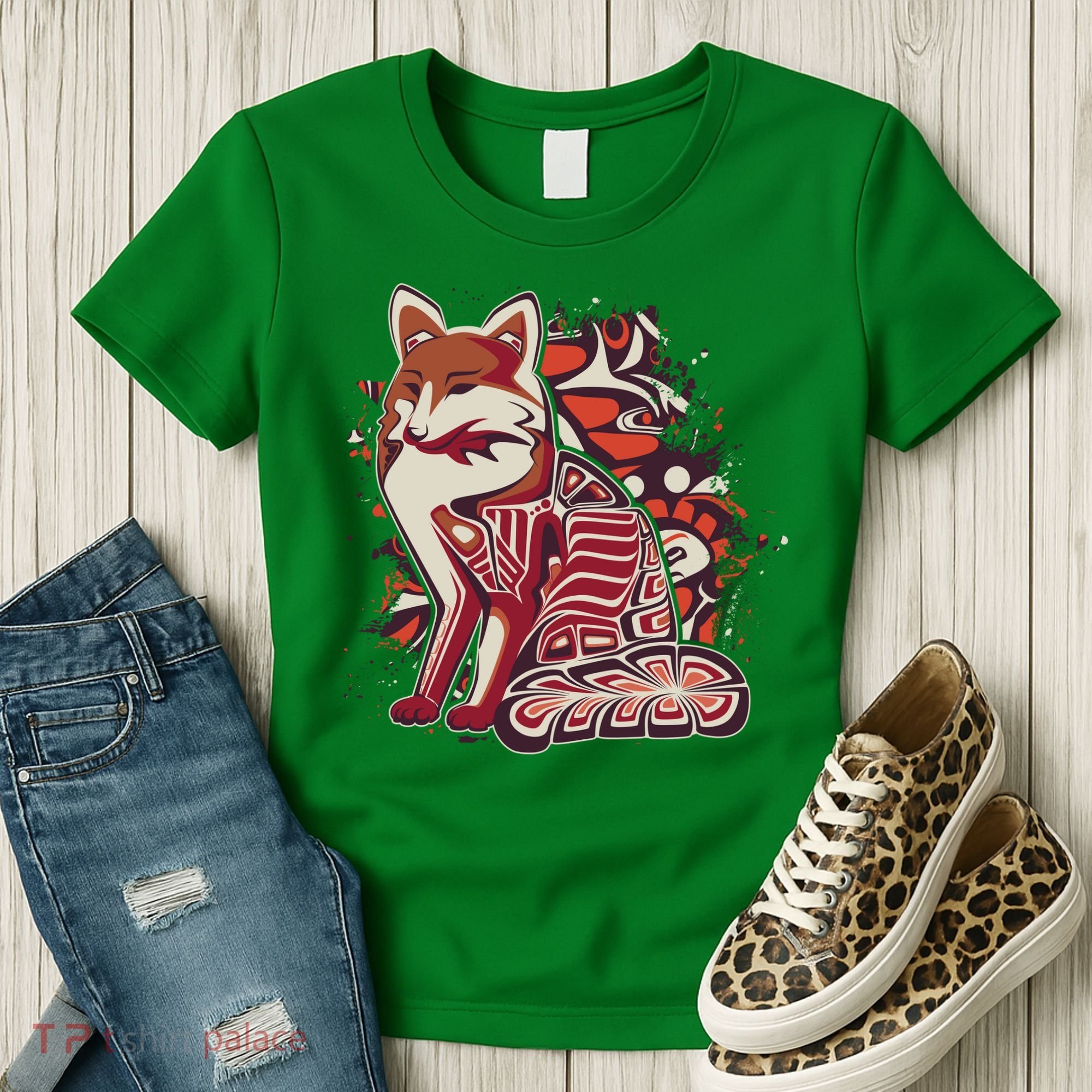 North West Native American Fox Pattern Women's T-Shirt