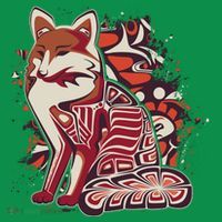 North West Native American Fox Pattern Kids Hoodie thumb 5