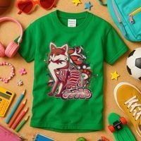 North West Native American Fox Pattern Kids T-Shirt thumb 3
