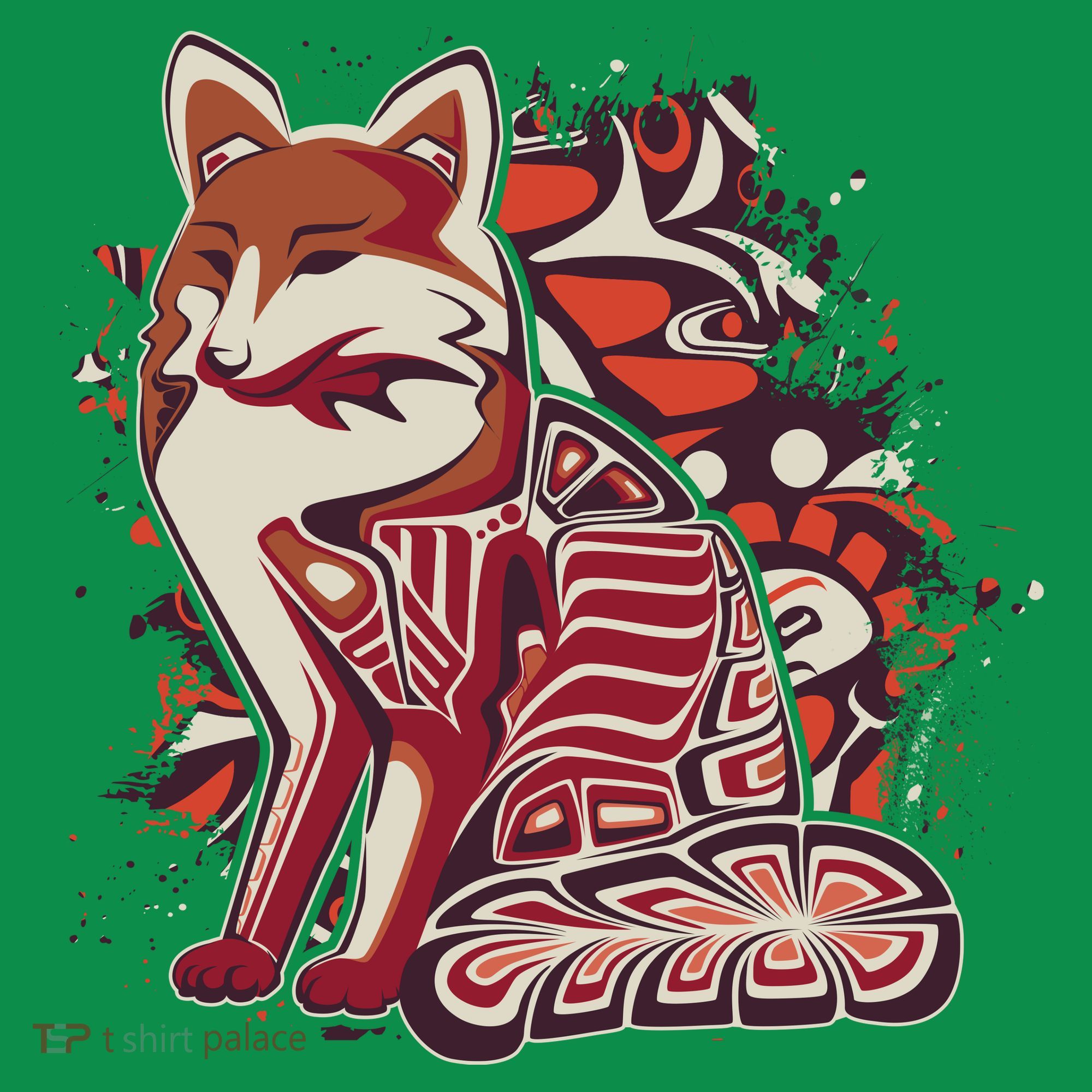 North West Native American Fox Pattern Kids T-Shirt