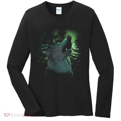 Night Wolf Women's Long Sleeve Shirt