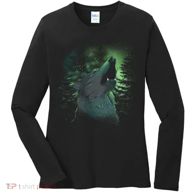 Night Wolf Women's Long Sleeve Shirt