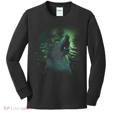 Night Wolf Kids Long Sleeve Shirt