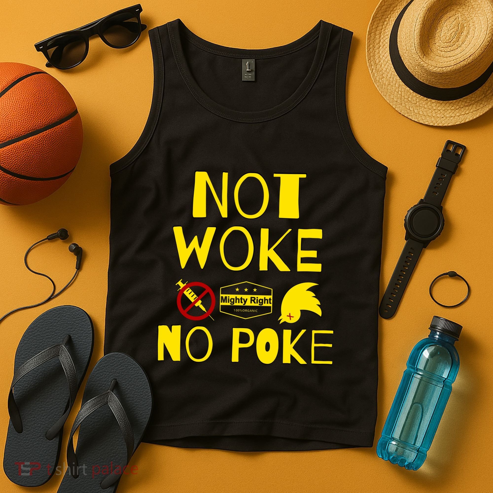 Not Woke, No Poke Tank Top