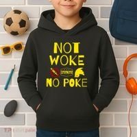Not Woke, No Poke Kids Hoodie thumb 2
