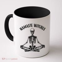 Namaste Witches Skeleton Halloween Yoga Coffee Mug thumb 0