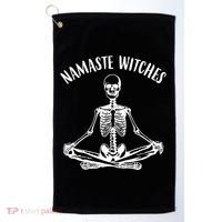 Namaste Witches Skeleton Halloween Yoga Golf Towel thumb 0