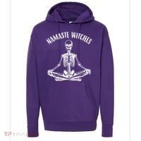 Namaste Witches Skeleton Halloween Yoga Hoodie thumb 0