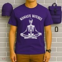 Namaste Witches Skeleton Halloween Yoga T-Shirt thumb 6