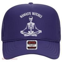 Namaste Witches Skeleton Halloween Yoga Hat thumb 0