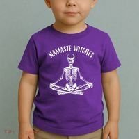 Namaste Witches Skeleton Halloween Yoga Toddler T-Shirt thumb 2
