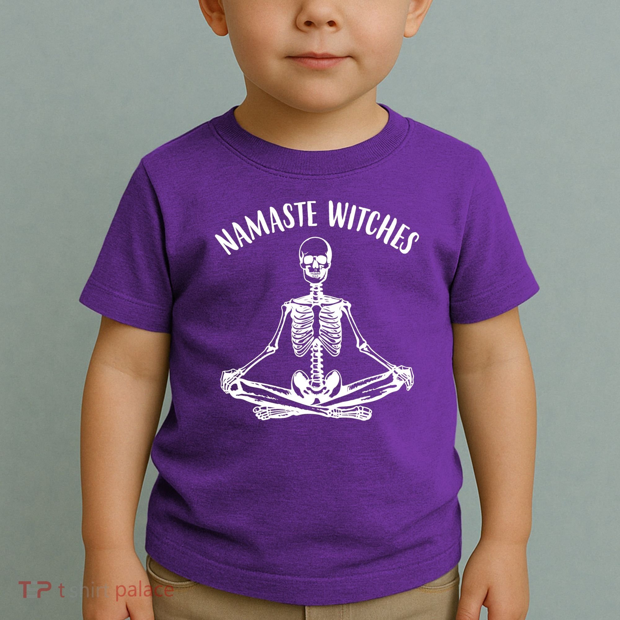 Namaste Witches Skeleton Halloween Yoga Toddler T-Shirt