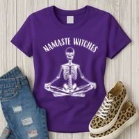 Namaste Witches Skeleton Halloween Yoga Women's T-Shirt thumb 3