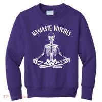 Namaste Witches Skeleton Halloween Yoga Kids Sweatshirt thumb 0