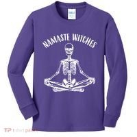 Namaste Witches Skeleton Halloween Yoga Kids Long Sleeve Shirt thumb 0