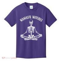 Namaste Witches Skeleton Halloween Yoga Kids T-Shirt thumb 0