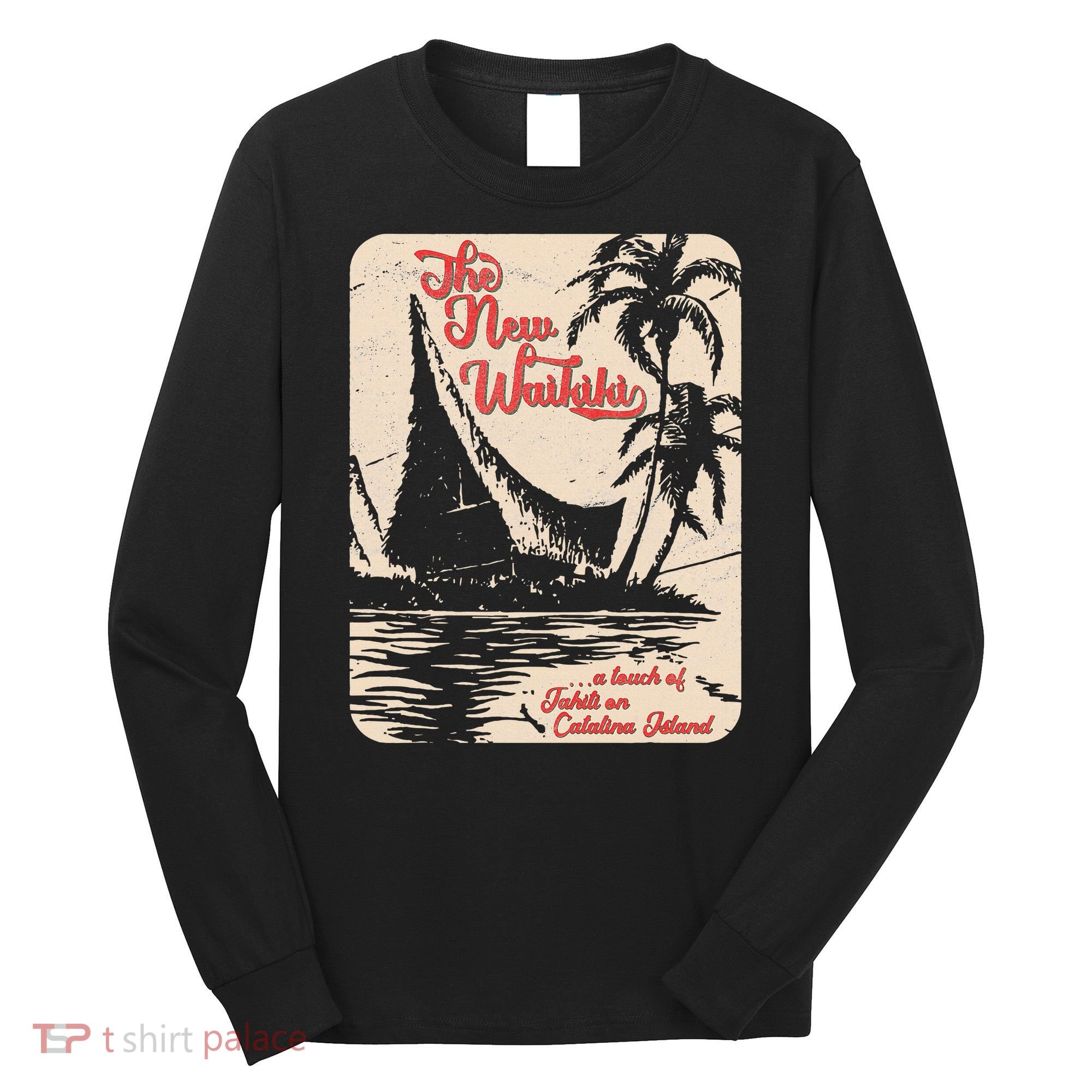 New Waikiki Tiki Bar Hawaiian Style Long Sleeve Shirt