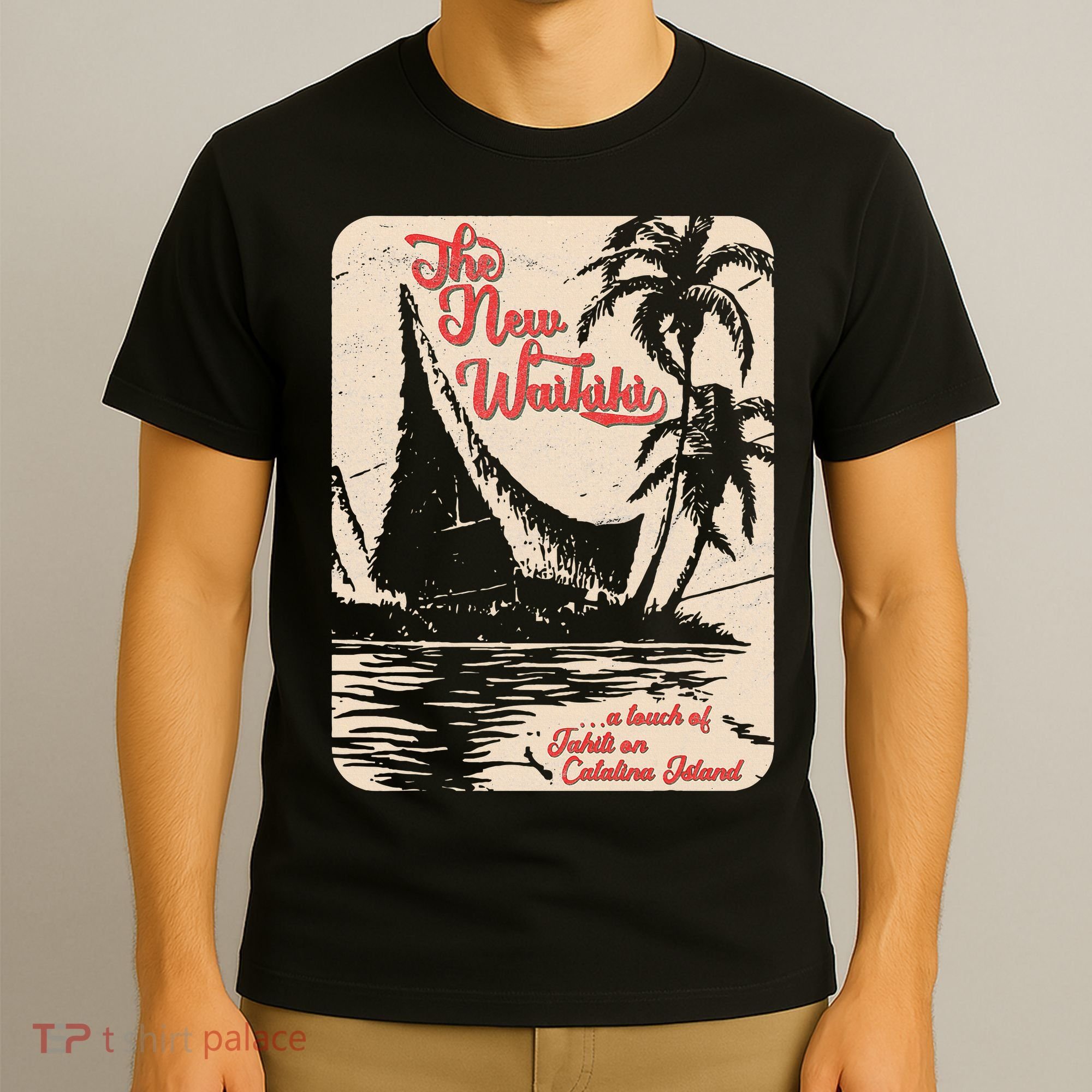 New Waikiki Tiki Bar Hawaiian Style T-Shirt