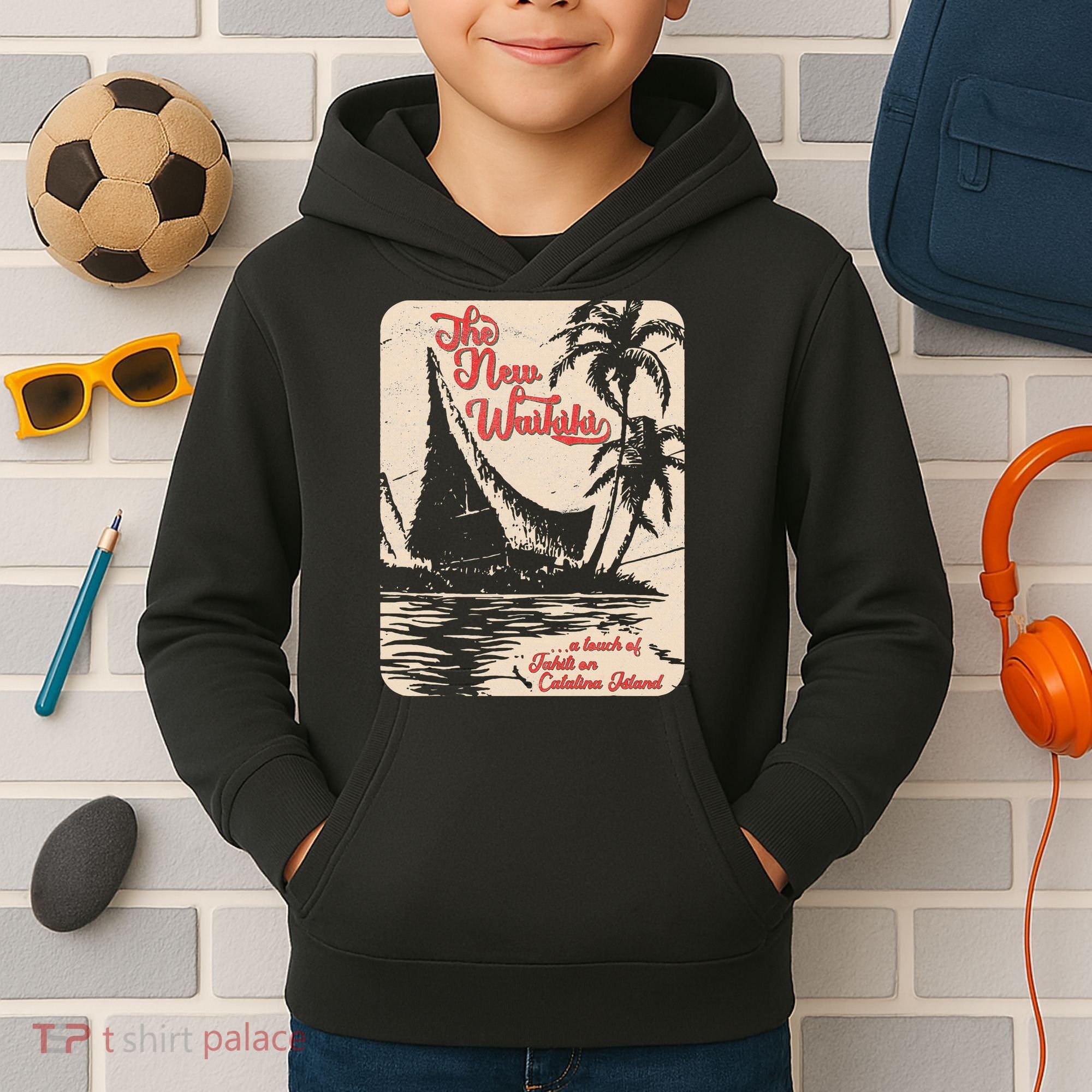 New Waikiki Tiki Bar Hawaiian Style Kids Hoodie