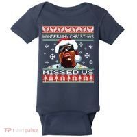 Notorious Wonder Why Christmas Missed Us Ugly Baby Bodysuit thumb 0