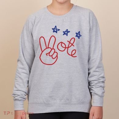 Nicolle Wallace Wearing Peace Vote Women's Sweatshirt