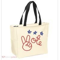 Nicolle Wallace Wearing Peace Vote Tote Bag thumb 2